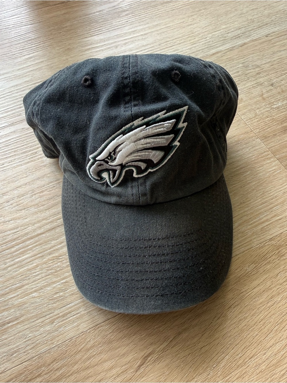 Black Philadelphia Eagles Embroidered Logo Baseball Cap